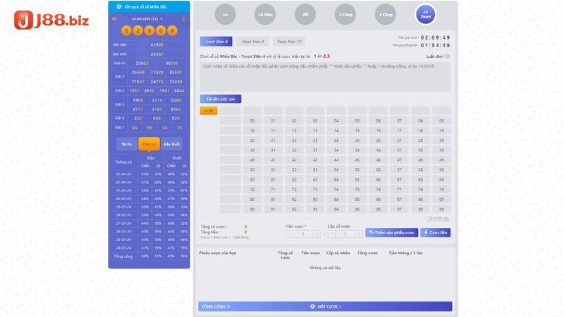 Chọn số và tiến hành đặt cược