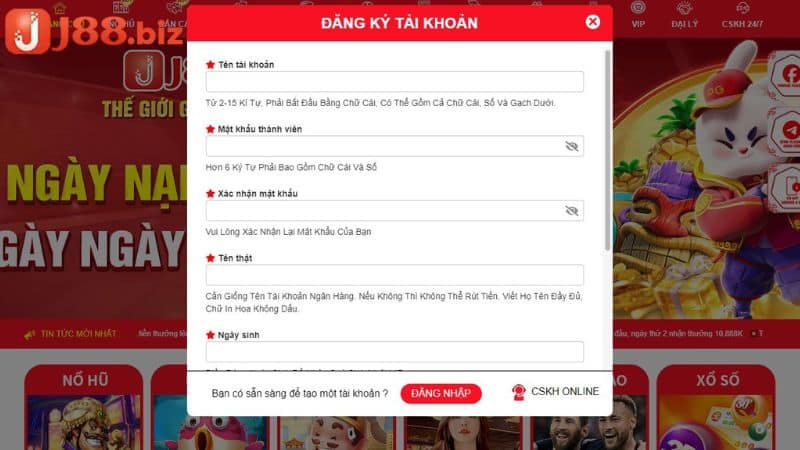 Đăng ký tài khoản